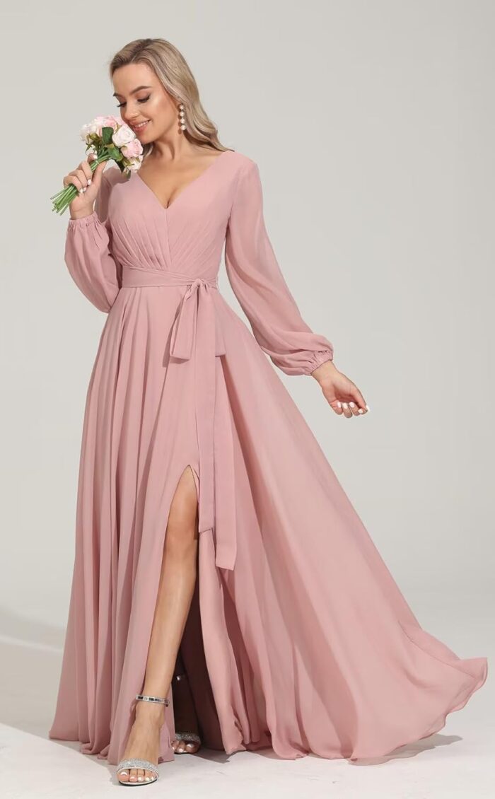 1747408263 long sleeve bridesmaid dress v neckes 2025 new chiffon wedding guest dresses formal evening dress for womenr16.jpg