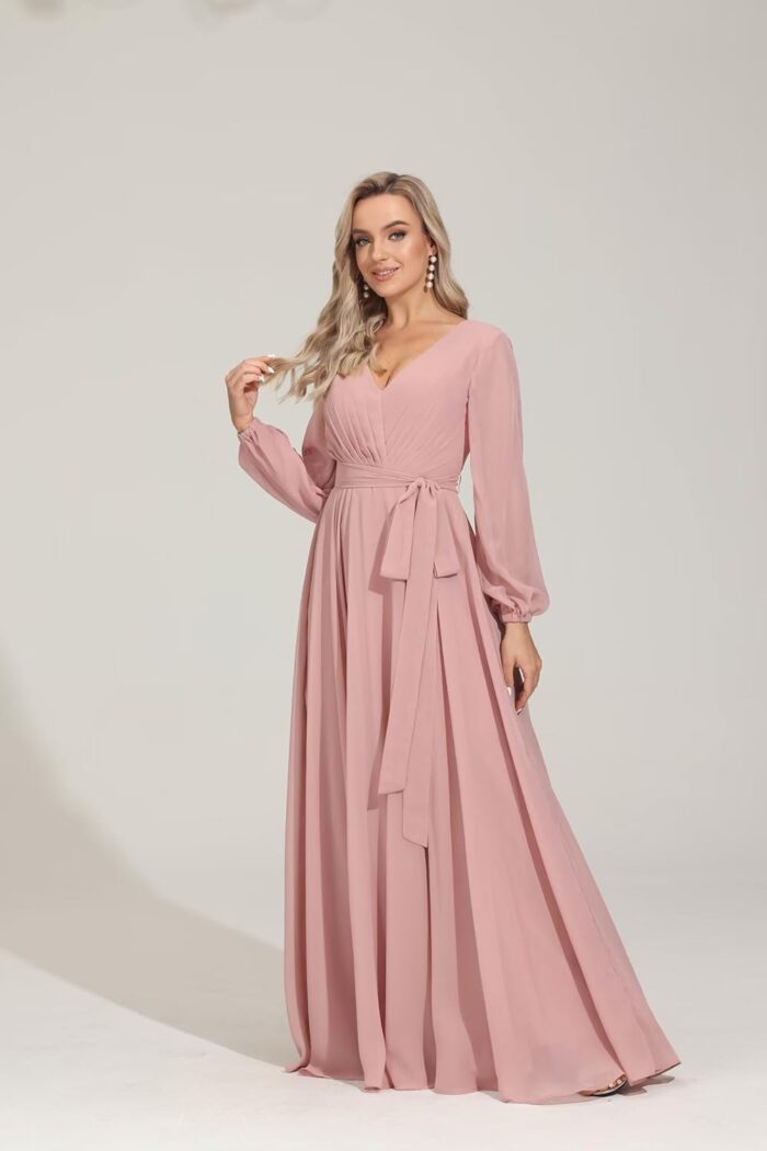 1747408267 long sleeve bridesmaid dress v neckes 2025 new chiffon wedding guest dresses formal evening dress for womenr16.jpg
