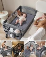 1747410130 4 in 1 baby bassinet bedside sleeper 4 functions crib playard portable changing table bassinet for newborn baby bedsaide bed wwheelsbrakes.jpg