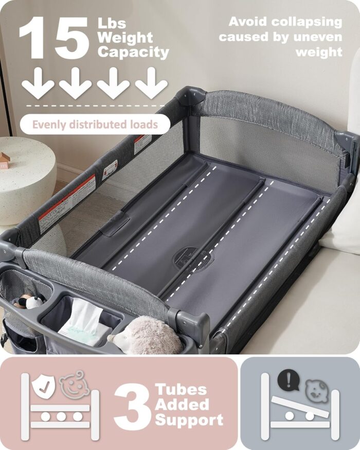 1747410132 4 in 1 baby bassinet bedside sleeper 4 functions crib playard portable changing table bassinet for newborn baby bedsaide bed wwheelsbrakes.jpg