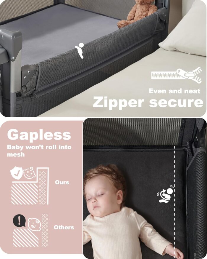 1747410133 4 in 1 baby bassinet bedside sleeper 4 functions crib playard portable changing table bassinet for newborn baby bedsaide bed wwheelsbrakes.jpg