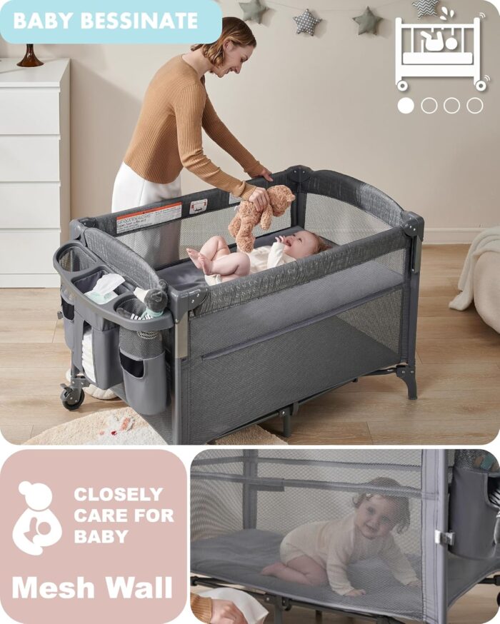 1747410139 4 in 1 baby bassinet bedside sleeper 4 functions crib playard portable changing table bassinet for newborn baby bedsaide bed wwheelsbrakes.jpg
