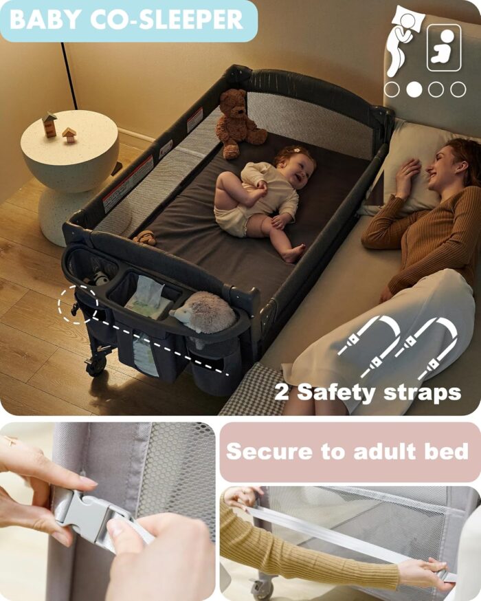 1747410141 4 in 1 baby bassinet bedside sleeper 4 functions crib playard portable changing table bassinet for newborn baby bedsaide bed wwheelsbrakes.jpg