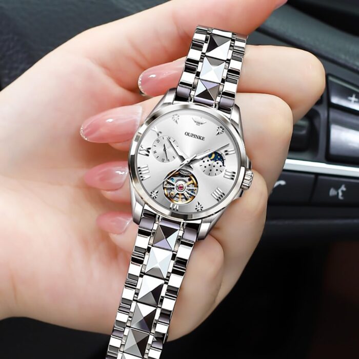 1747411340 oupinke women automatic watches luxury diamond flywheel two tone stainless tungsten steel band moon phase 24 hours.jpg
