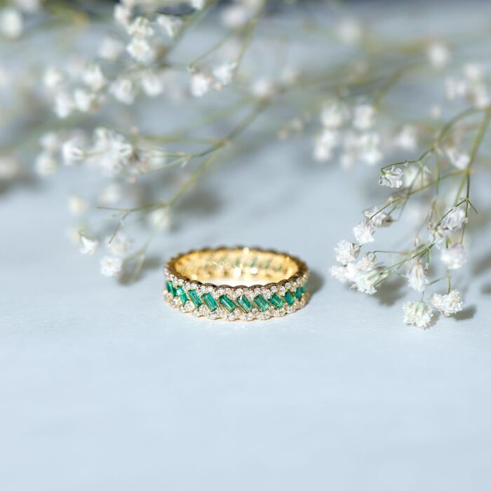 1747413692 certified lab grown emerald eternity band with moissanite aaaa quality emerald wedding band ideal for gift.jpg