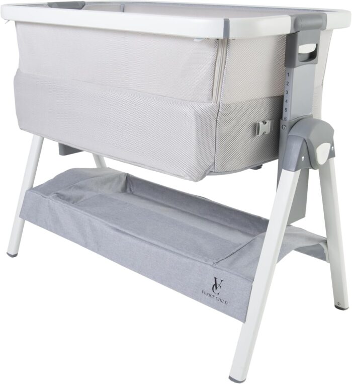 1747428653 venice child california dreaming bedside crib bassinet wtravel case bamboo bassinet sheet removable bamboo compressed cotton mattress height adjustable easy clean gray.jpg