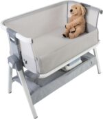 1747428655 venice child california dreaming bedside crib bassinet wtravel case bamboo bassinet sheet removable bamboo compressed cotton mattress height adjustable easy clean gray.jpg