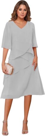 1747434085 tea length mother of the bride dresses for women ruffle chiffon prom gown short sleeves evening party gown wedding.jpg