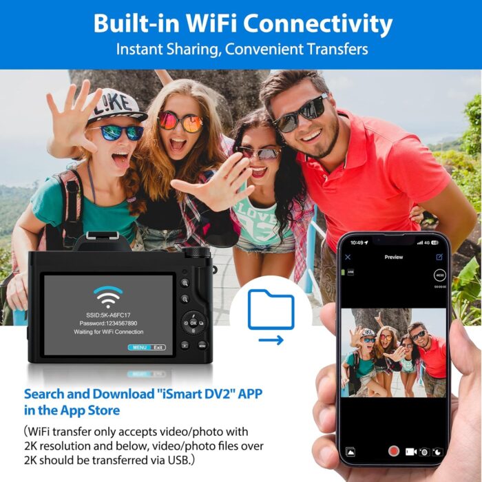 1747447037 5k digital camera wifi autofocus vlogging camera for youtube 48mp camera for photography and video 3.5 screen travel camera with uv filter anti shake16x digital zoom32gb sd card2 batteries.jpg