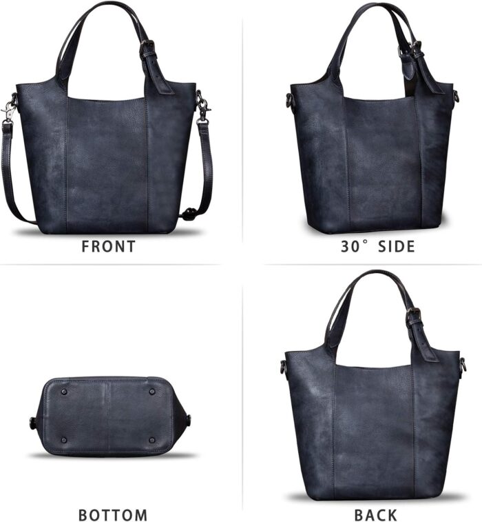 1747453458 genuine leather handbag for women vintage handmade shoulder bag purse tote cowhide satchel crossbody top handle bag.jpg