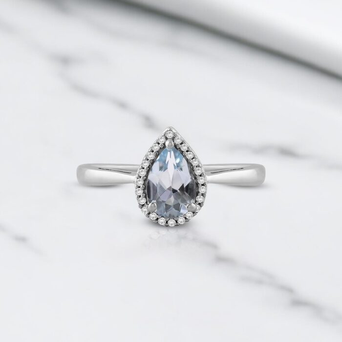 1747455676 jewelili 10k white gold halo ring for women 8x5 mm pear cut aquamarine or morganite natural white round diamonds luxury jewelry gift for her gift box included.jpg