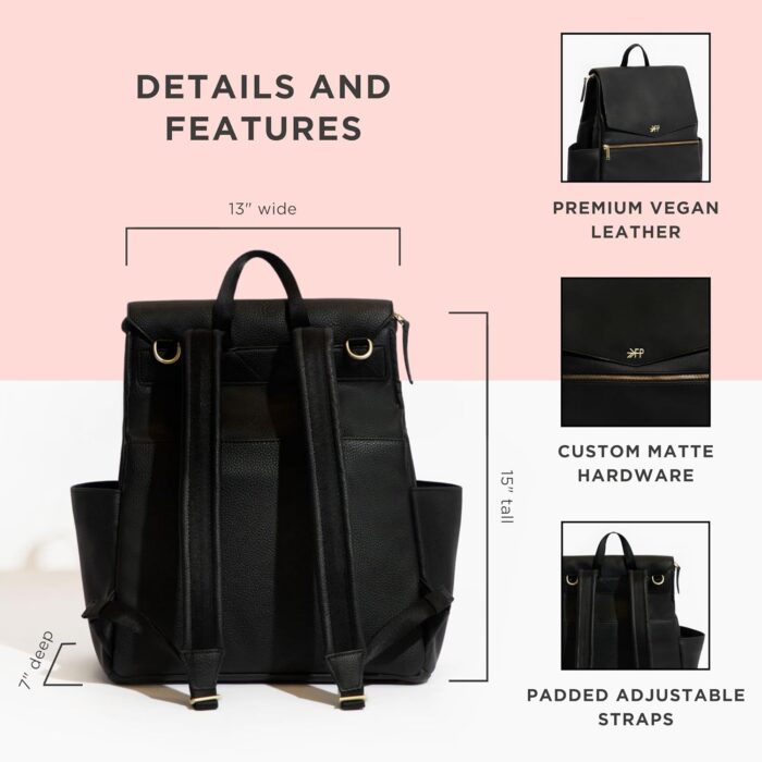 1747460782 freshly picked classic ii diaper bag backpack wipeable vegan leather with changing pad convertible ebony v2.jpg
