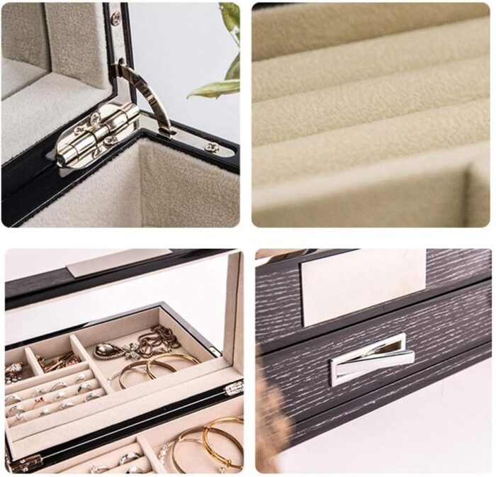 1747461507 qgkyxt gift for women jewelry boxes jewelry box wooden showcase high end modern style simple multi layer high capacity desktop storage box for jewelry new year presents white black.jpg