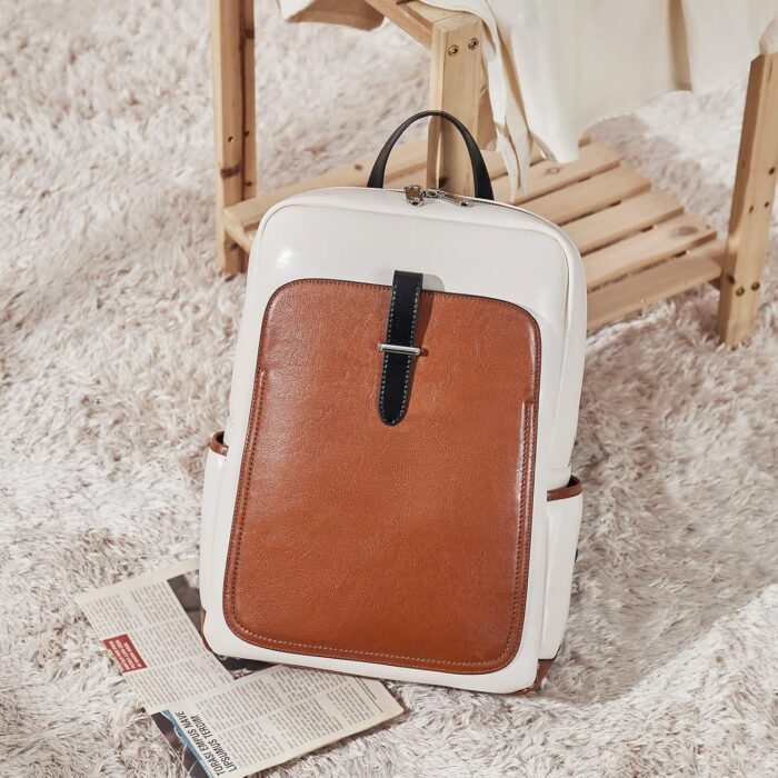 1747461712 bostanten leather laptop backpack for women15.6 inch computer backpack purse college daypack work travel bag beige brown.jpg
