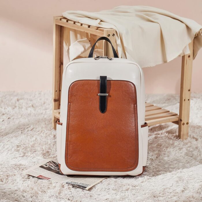 1747461714 bostanten leather laptop backpack for women15.6 inch computer backpack purse college daypack work travel bag beige brown.jpg