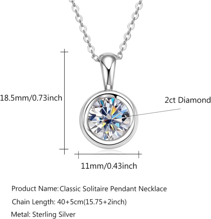 1747462978 classic 2 carat round cut diamond pendant necklace in sterling silver bezel set white diamond diamond jewelry for women.jpg
