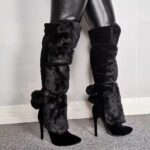 1747474251 frankie hsu fashion designer sexy big size black furry flurffy fuzzy plush faux fur stiletto heels knee high wide calf tall long winter boots for women us4 14.jpg
