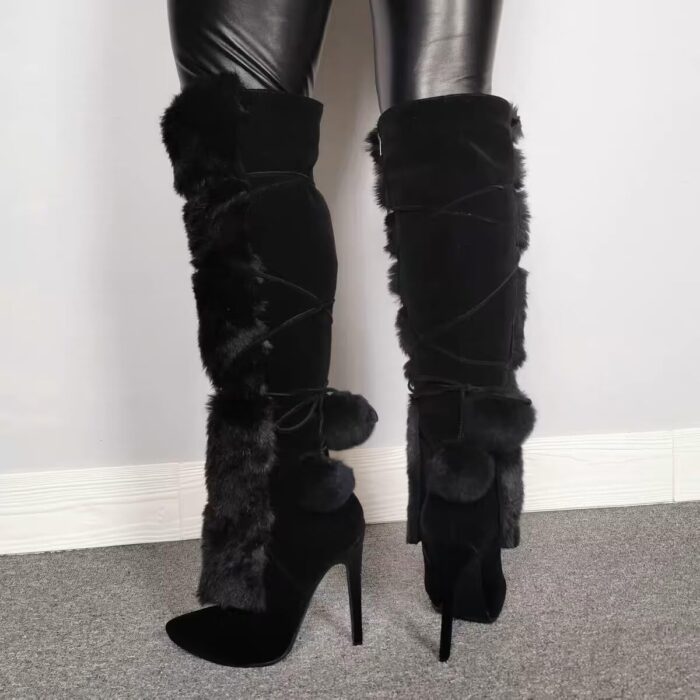1747474256 frankie hsu fashion designer sexy big size black furry flurffy fuzzy plush faux fur stiletto heels knee high wide calf tall long winter boots for women us4 14.jpg