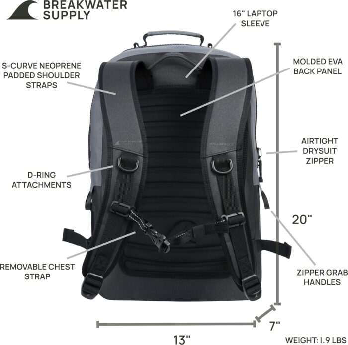 1747476541 breakwater supply™ 100 waterproof submersible backpack laptop bag airtight zippers travel outdoors fogland 25l 20l 15l.jpg