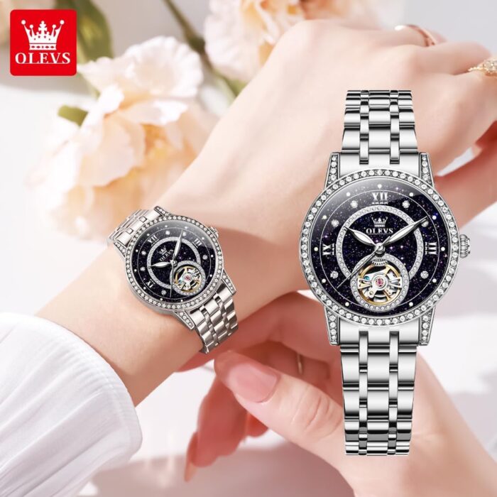 1747477665 olevs automatic womens watches skeleton starry sky ladies watch silver rose gold mechanical luxury business dress diamond luminous waterproof wrist watches watches.jpg