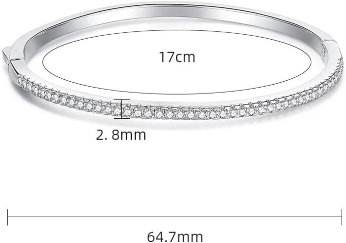 1747487392 gemlux womens 14k gold moissanite bangle ，white gold simple single row moissanite diamond design bangle high end jewelry for modern women.jpg