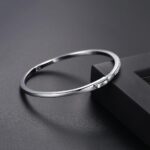 1747487394 gemlux womens 14k gold moissanite bangle ，white gold simple single row moissanite diamond design bangle high end jewelry for modern women.jpg