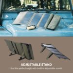 1747491185 elecom nestout portable solar panel dual usb a ports 28w power generation charger for phone camping durable water resistant ripstop nylon foldable lightweight adjustable stands 4 panel.jpg