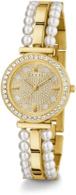 1747492313 guess ladies 30mm watch gold tone bracelet champagne dial gold tone case.jpg