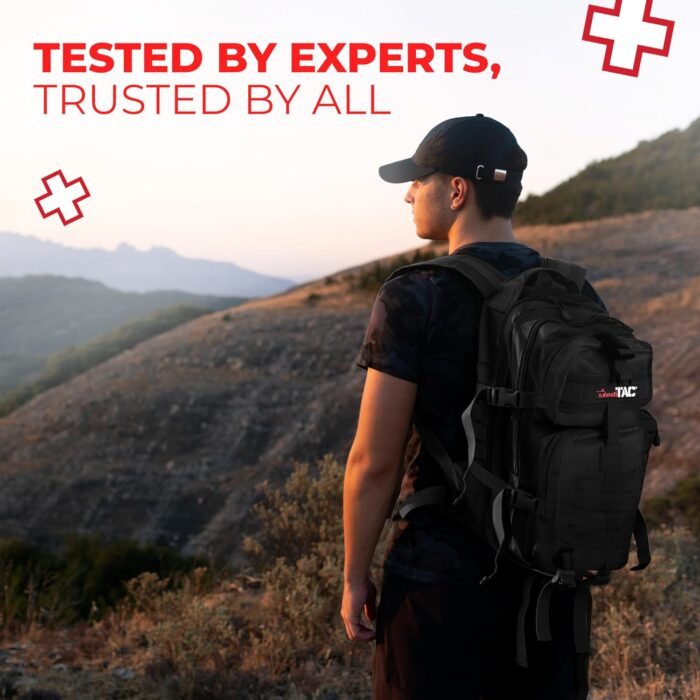 1747505978 fully stocked first aid kit with mylar rescue tent sleeping bag cpr mask survival gear camping essentials travel first aid kit emergency supplies medical supplies – black.jpg