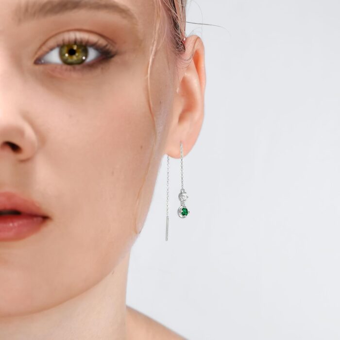 1747507561 18k whiteyellow gold plated silver long drop earring with 0.640.66 tcw lab grown emerald0.70 tcw moissanitelab grown diamond earring for women gift for her jewelry for women.jpg