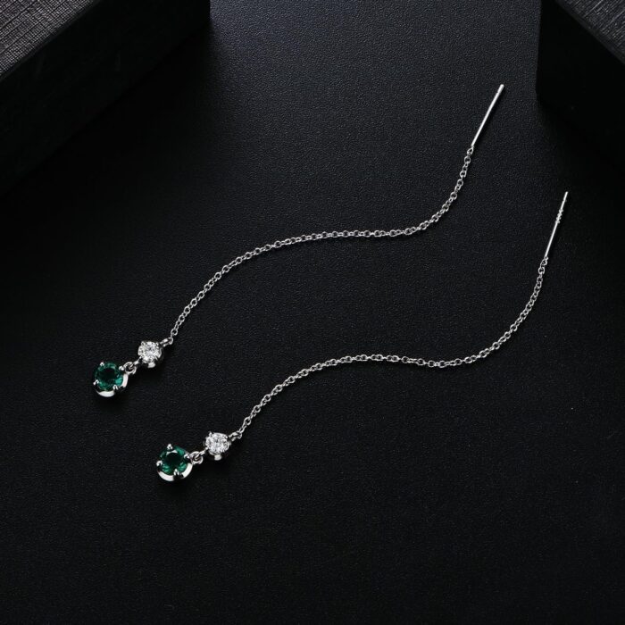 1747507563 18k whiteyellow gold plated silver long drop earring with 0.640.66 tcw lab grown emerald0.70 tcw moissanitelab grown diamond earring for women gift for her jewelry for women.jpg