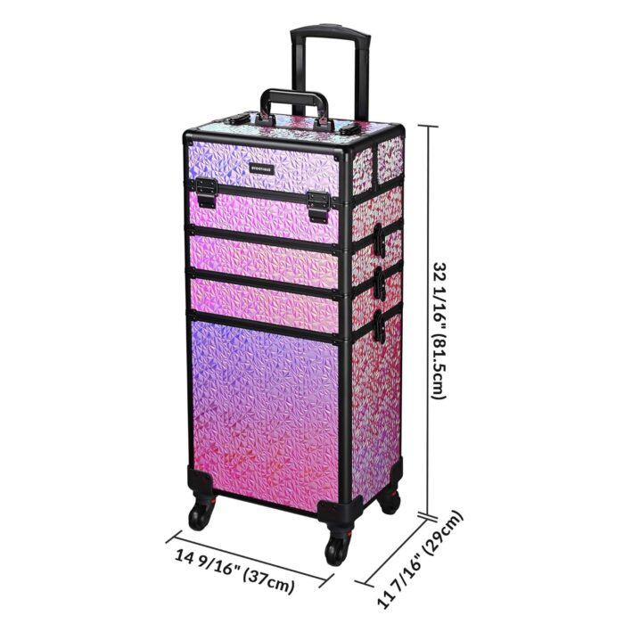 1747509624 byootique rolling makeup train case on wheels 4in1 cosmetology profesional travel cosmetic bag lockable organizer box for hairstylist artist nail beauty salon barbermermaid pink.jpg