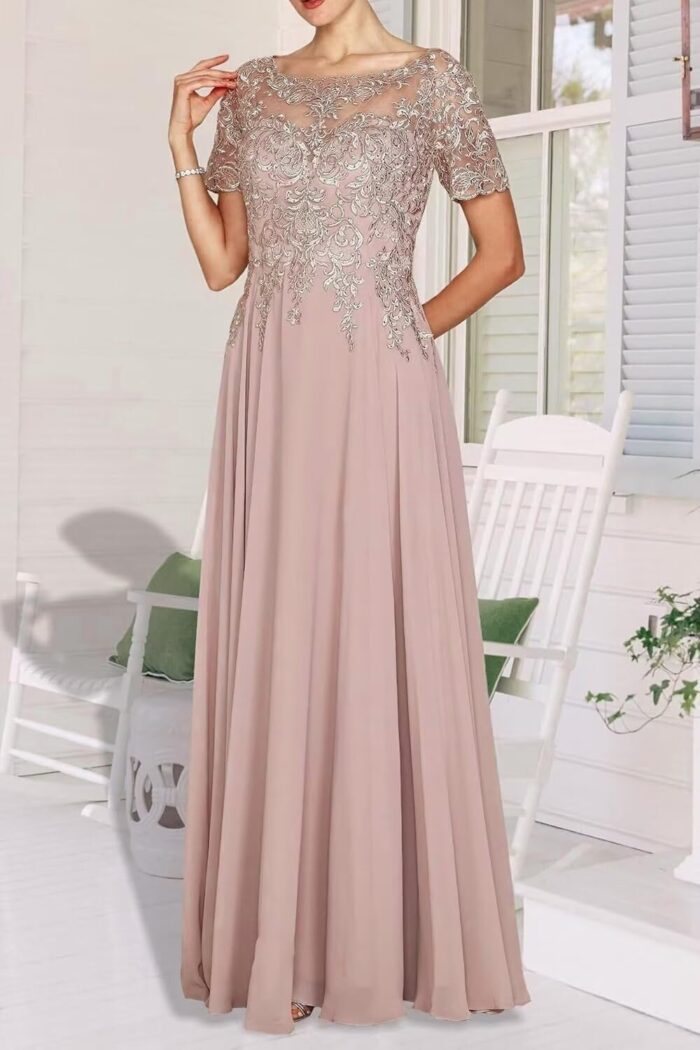 1747515501 short sleeves formal mother of the bride dress for women chiffon lace appliques mother of the groom gown for mom.jpg
