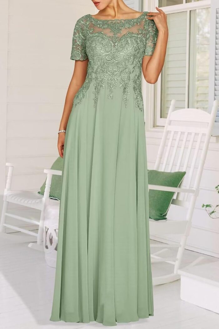 1747515506 short sleeves formal mother of the bride dress for women chiffon lace appliques mother of the groom gown for mom.jpg