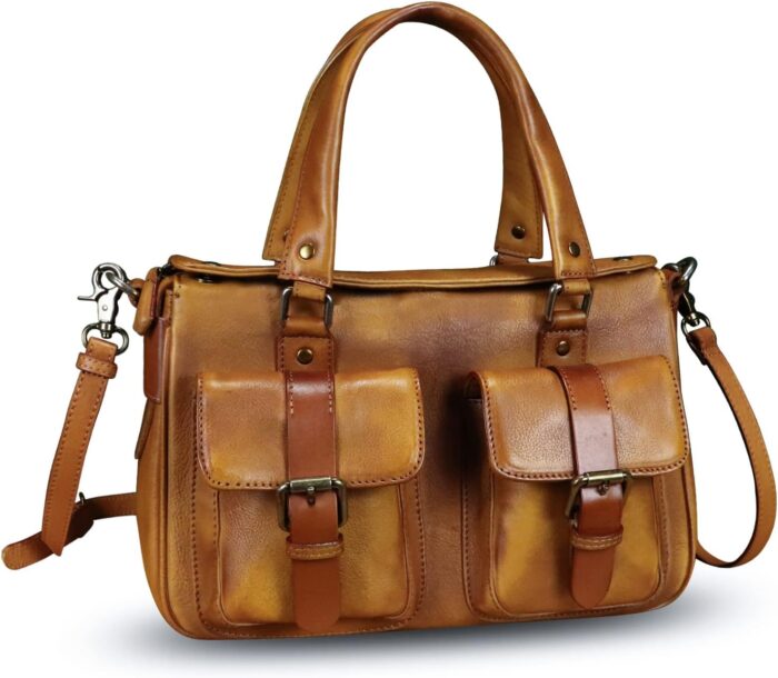 1747519680 genuine leather satchel purse for women retro cowhide handmade top handle shoulder handbag designer crossbody bag purse.jpg