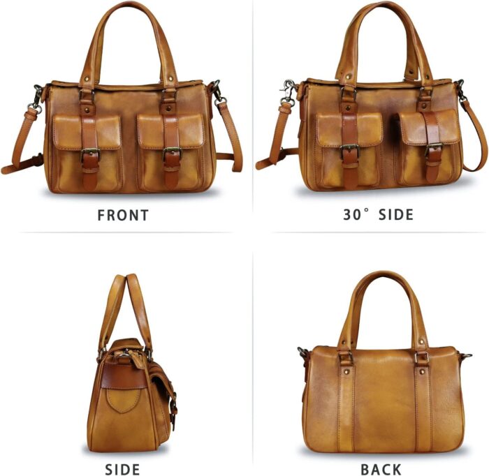1747519685 genuine leather satchel purse for women retro cowhide handmade top handle shoulder handbag designer crossbody bag purse.jpg
