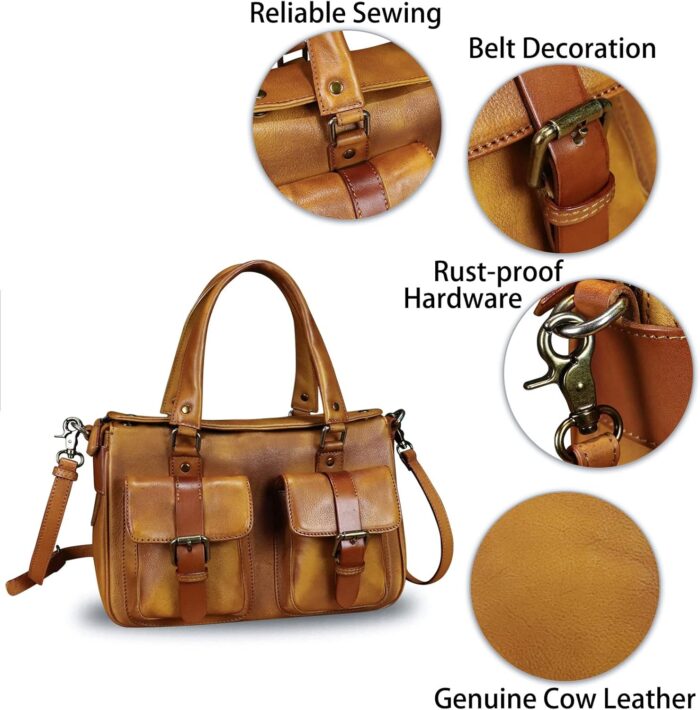 1747519687 genuine leather satchel purse for women retro cowhide handmade top handle shoulder handbag designer crossbody bag purse.jpg