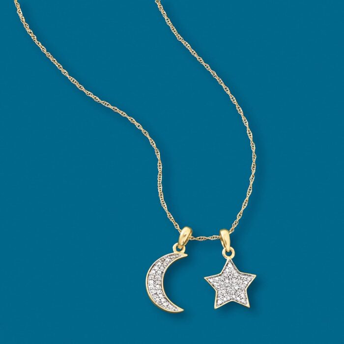 1747525869 ross simons 0.10 ct. t.w. pave diamond star and moon charm necklace in 14kt yellow gold.jpg