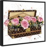 1747528358 the oliver gal artist co. fashion and glam wall art canvas prints doll memories trunk full of flowers travel essentials home decor 16 in x 16 in pink brown.jpg