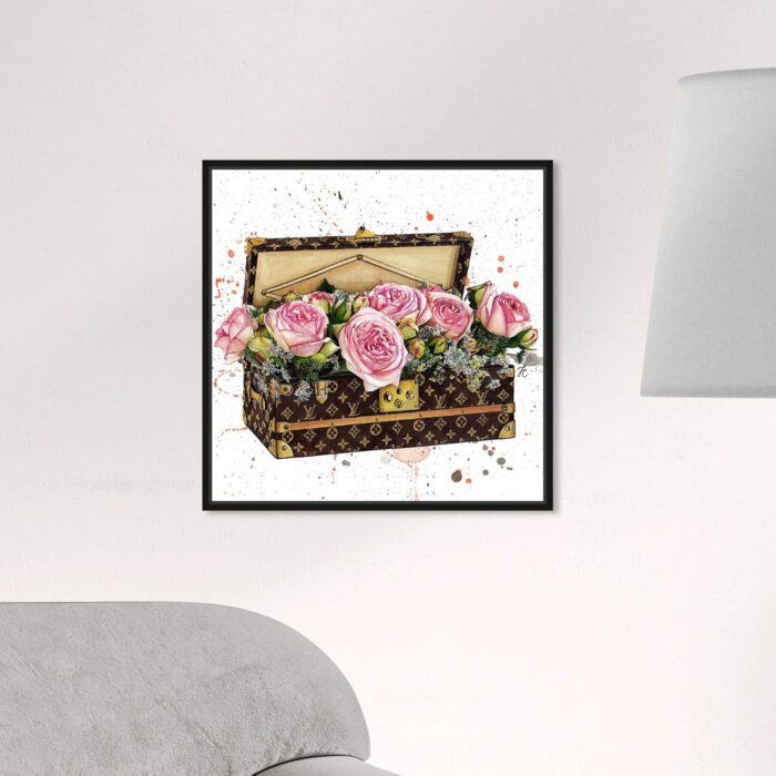 1747528363 the oliver gal artist co. fashion and glam wall art canvas prints doll memories trunk full of flowers travel essentials home decor 16 in x 16 in pink brown.jpg