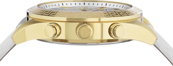 1747544055 versace greca chrono collection luxury womens watch timepieces with a white strap and dial featuring a gold case.jpg