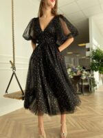1747544856 sparkle starry tulle prom dresses puffy sleeve evening gowns slit formal party dress with pockets tea length.jpg