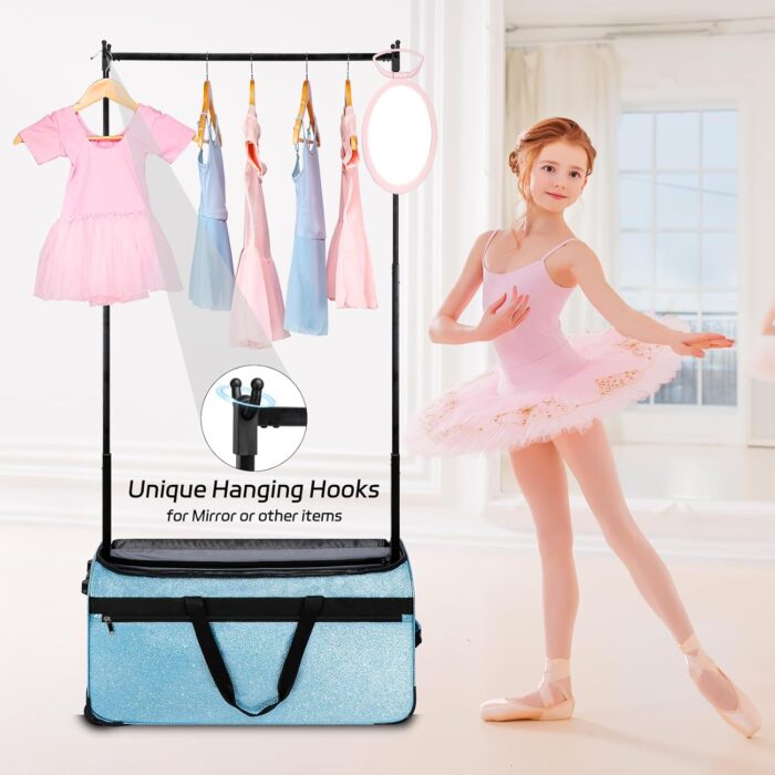 1747546748 dance bag with garment rack omidel 29 rolling dance competition duffle bag with garment rack silent wheels collapsible dance suitcase for dance competition shows recitals travel.jpg