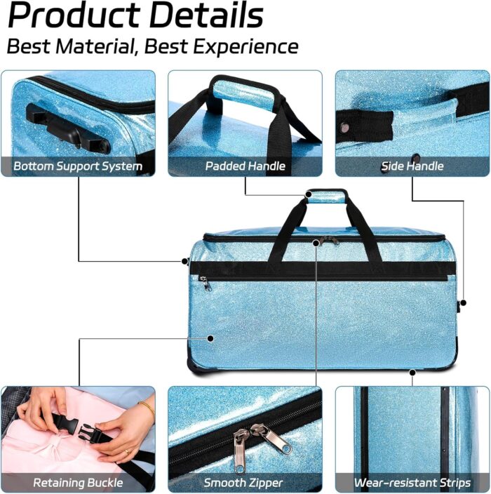 1747546752 dance bag with garment rack omidel 29 rolling dance competition duffle bag with garment rack silent wheels collapsible dance suitcase for dance competition shows recitals travel.jpg