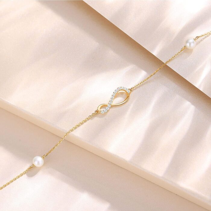 1747547911 fancime 14k real solid yellow gold infinity bracelet with 4mm freshwater pearls luxury cubic zircon link bracelet fine jewelry for women wife 6.71.2 extender 1.5g.jpg
