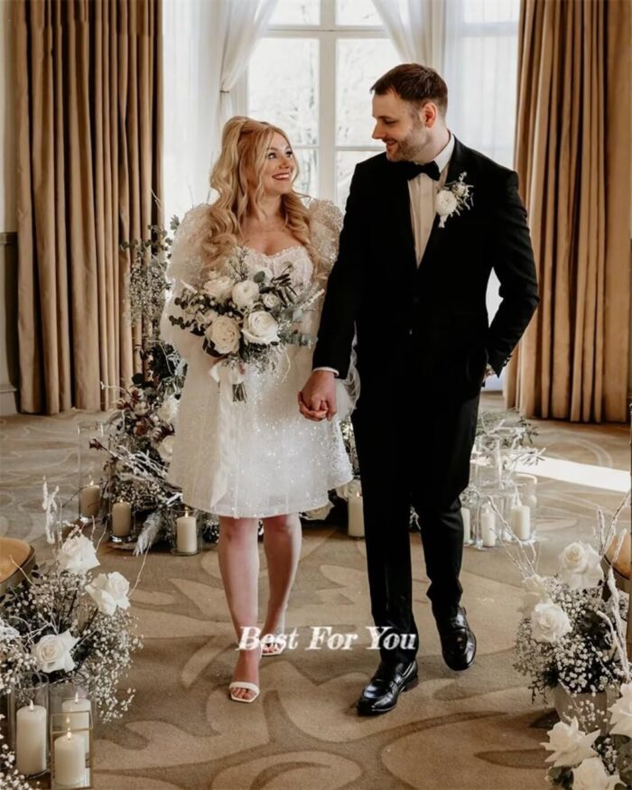 1747555838 short wedding dresses for bride 2025 lace appliques tulle bride dress with sleeve he1082b009.jpg