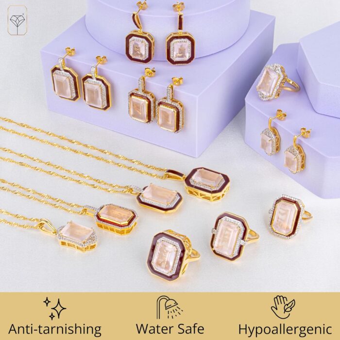 1747558883 big gemstone statement dangle earrings with enamel and white sappire accents hypoallergenic 14k gold over sterling silver gemstone earrings by max stone.jpg
