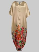 1747559475 uoozee womens puff sleeve floral print maxi dress 2025 summer v neck flowy swing casual long slit dress.jpg