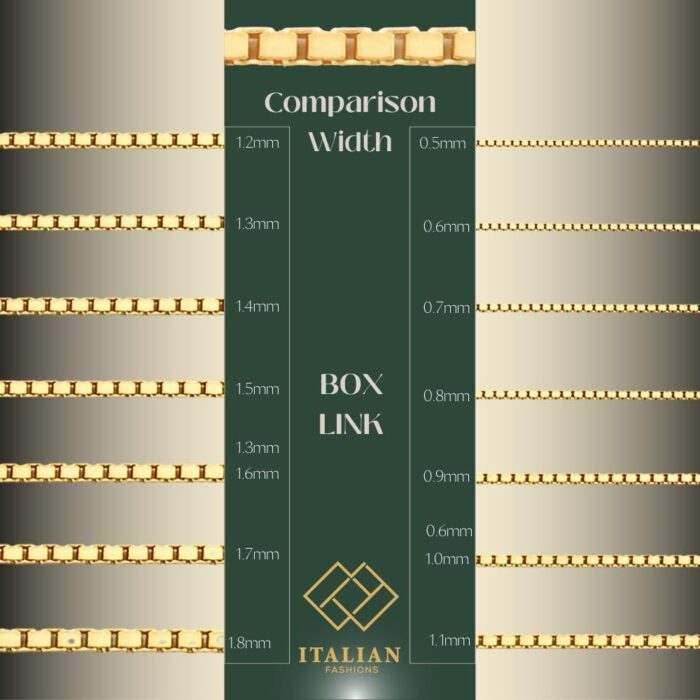 1747562544 real solid 14k yellow or white gold 0.50mm 1.3mm diamond cut square mirror box veneziana chain necklace with lobster claw clasp multiple lengths available men women made in italy.jpg