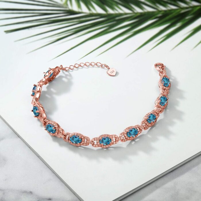 1747569932 gem stone king 18k rose gold plated silver oval gemstone birthstone tennis bracelet for women oval 6x4mm 7 inch with 1 inch extender fine jewelry gifts for her mom women wife.jpg